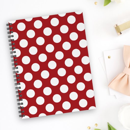 Red Polka Dots, Polka Dot Pattern, Stippen, gedopt Notitieboek