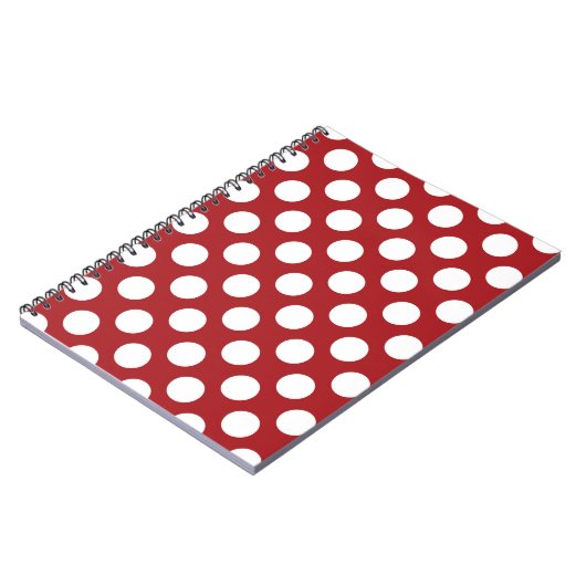Red Polka Dots, Polka Dot Pattern, Stippen, gedopt Notitieboek (Linkerzijde)
