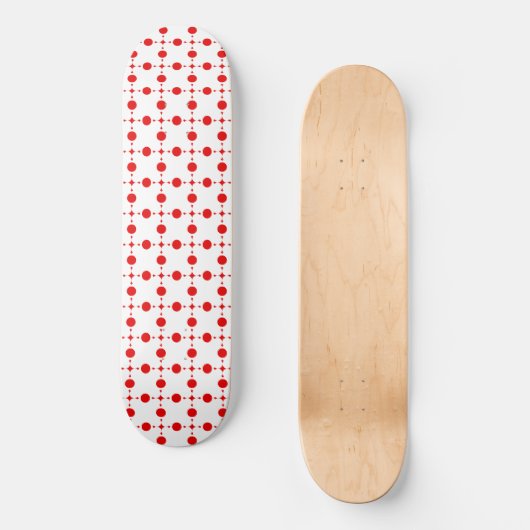 Red Polka Dots, Polka Dot Pattern, Stippen, gedopt Persoonlijk Skateboard (Voorkant)