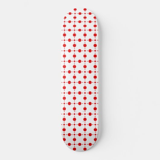 Red Polka Dots, Polka Dot Pattern, Stippen, gedopt Persoonlijk Skateboard (Voorkant)