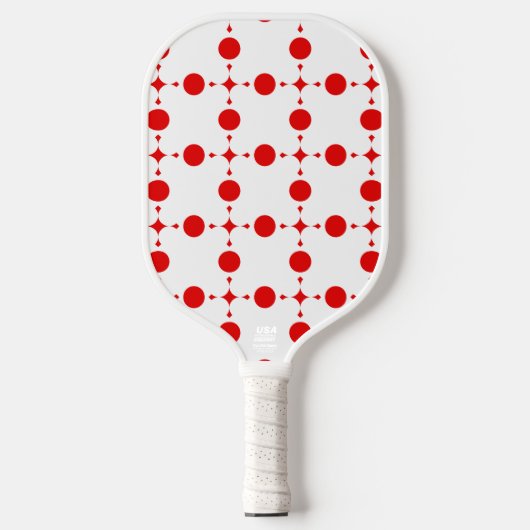 Red Polka Dots, Polka Dot Pattern, Stippen, gedopt Pickleball Paddle (Voorkant)