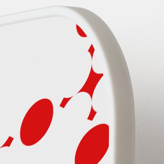 Red Polka Dots, Polka Dot Pattern, Stippen, gedopt Pickleball Paddle (Links Detail)