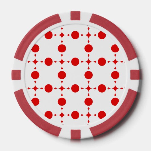 Red Polka Dots, Polka Dot Pattern, Stippen, gedopt Poker Chips (Voorkant)
