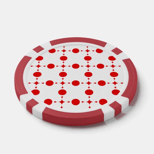 Red Polka Dots, Polka Dot Pattern, Stippen, gedopt Poker Chips (Enkel)