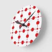 Red Polka Dots, Polka Dot Pattern, Stippen, gedopt Ronde Klok (Hoek)