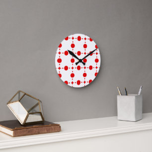 Red Polka Dots, Polka Dot Pattern, Stippen, gedopt Ronde Klok