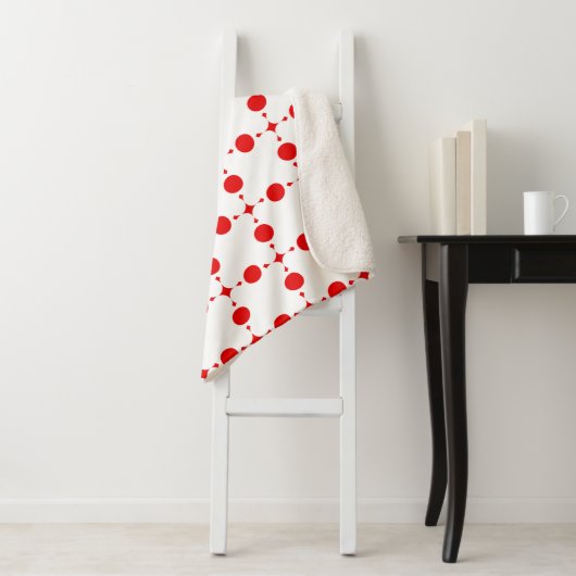 Red Polka Dots, Polka Dot Pattern, Stippen, gedopt Sherpa Deken (In situ)