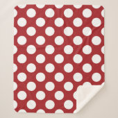 Red Polka Dots, Polka Dot Pattern, Stippen, gedopt Sherpa Deken (Voorkant)