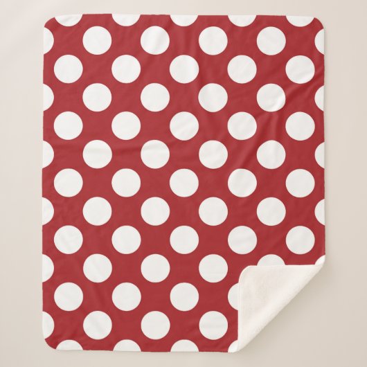 Red Polka Dots, Polka Dot Pattern, Stippen, gedopt Sherpa Deken (Voorkant)