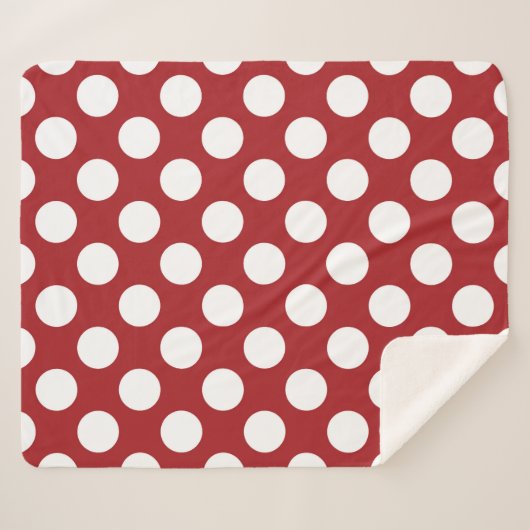Red Polka Dots, Polka Dot Pattern, Stippen, gedopt Sherpa Deken (Voorkant (horizontaal))