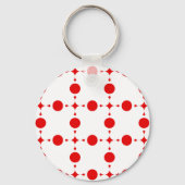 Red Polka Dots, Polka Dot Pattern, Stippen, gedopt Sleutelhanger (Achterkant)