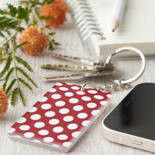 Red Polka Dots, Polka Dot Pattern, Stippen, gedopt Sleutelhanger