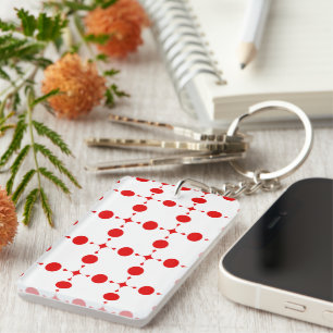 Red Polka Dots, Polka Dot Pattern, Stippen, gedopt Sleutelhanger