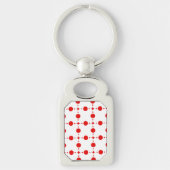 Red Polka Dots, Polka Dot Pattern, Stippen, gedopt Sleutelhanger (Voorkant)
