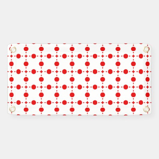 Red Polka Dots, Polka Dot Pattern, Stippen, gedopt Spandoek (Horizontaal)