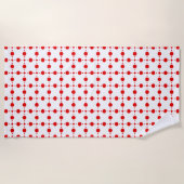 Red Polka Dots, Polka Dot Pattern, Stippen, gedopt Strandlaken (Voorkant)
