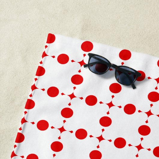 Red Polka Dots, Polka Dot Pattern, Stippen, gedopt Strandlaken (In situ)