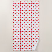 Red Polka Dots, Polka Dot Pattern, Stippen, gedopt Strandlaken (Voorkant)