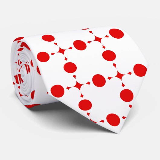 Red Polka Dots, Polka Dot Pattern, Stippen, gedopt Stropdas (Opgerold)