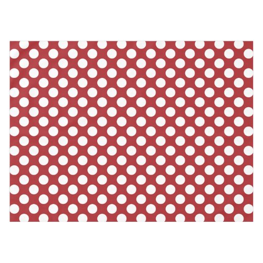 Red Polka Dots, Polka Dot Pattern, Stippen, gedopt Tafelkleed (Voorkant (Horizontaal))