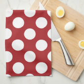 Red Polka Dots, Polka Dot Pattern, Stippen, gedopt Theedoek (Quarter Fold)