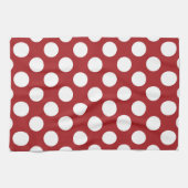 Red Polka Dots, Polka Dot Pattern, Stippen, gedopt Theedoek (Horizontaal)