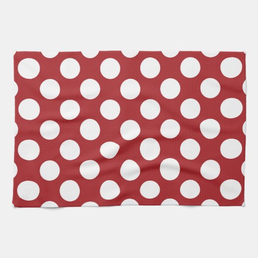 Red Polka Dots, Polka Dot Pattern, Stippen, gedopt Theedoek (Horizontaal)