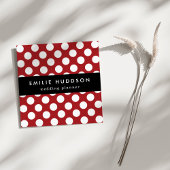 Red Polka Dots, Polka Dot Pattern, Stippen, gedopt Vierkante Visitekaartje