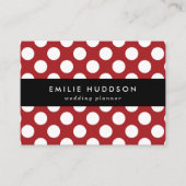 Red Polka Dots, Polka Dot Pattern, Stippen, gedopt Visitekaartje (Voorkant)