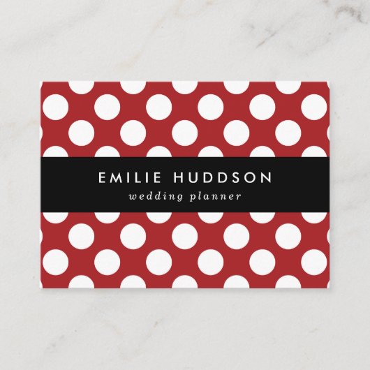 Red Polka Dots, Polka Dot Pattern, Stippen, gedopt Visitekaartje (Voorkant)