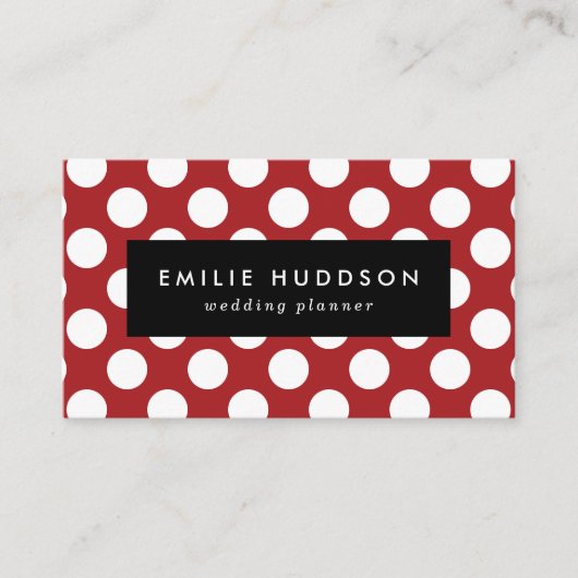 Red Polka Dots, Polka Dot Pattern, Stippen, gedopt Visitekaartje (Voorkant)