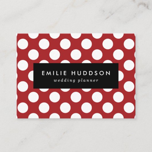 Red Polka Dots, Polka Dot Pattern, Stippen, gedopt Visitekaartje (Voorkant)