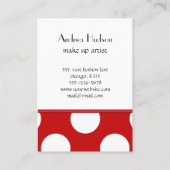 Red Polka Dots, Polka Dot Pattern, Stippen, gedopt Visitekaartje (Achterkant)