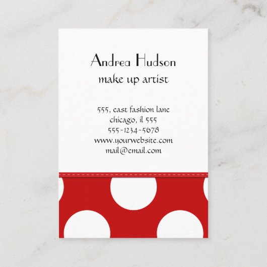 Red Polka Dots, Polka Dot Pattern, Stippen, gedopt Visitekaartje (Achterkant)