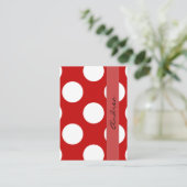 Red Polka Dots, Polka Dot Pattern, Stippen, gedopt Visitekaartje (Staand voorkant)