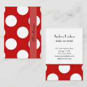 Red Polka Dots, Polka Dot Pattern, Stippen, gedopt Visitekaartje (Voorkant / Achterkant)