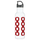 Red Polka Dots, Polka Dot Pattern, Stippen, gedopt Waterfles (Achterkant)
