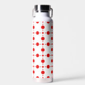 Red Polka Dots, Polka Dot Pattern, Stippen, gedopt Waterfles (Voorkant)
