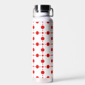 Red Polka Dots, Polka Dot Pattern, Stippen, gedopt Waterfles (Achterkant)