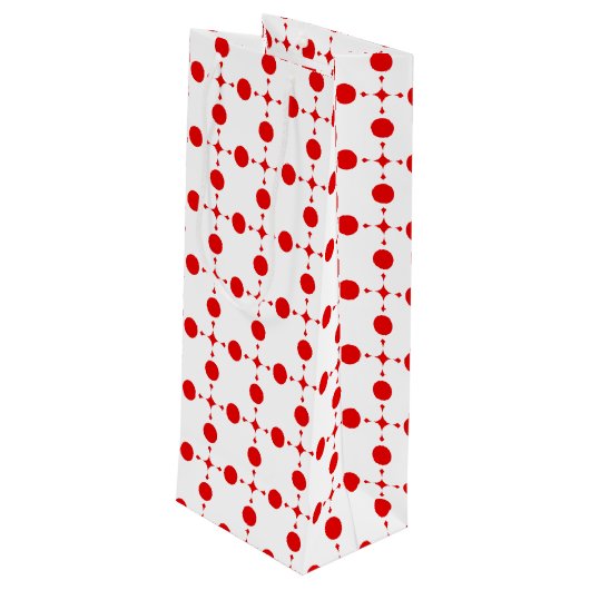 Red Polka Dots, Polka Dot Pattern, Stippen, gedopt Wijn Cadeautas (Achterkant Gekanteld)