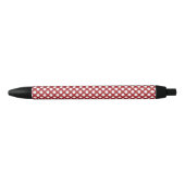 Red Polka Dots, Polka Dot Pattern, Stippen, gedopt Zwarte Inkt Pen (Voorkant)