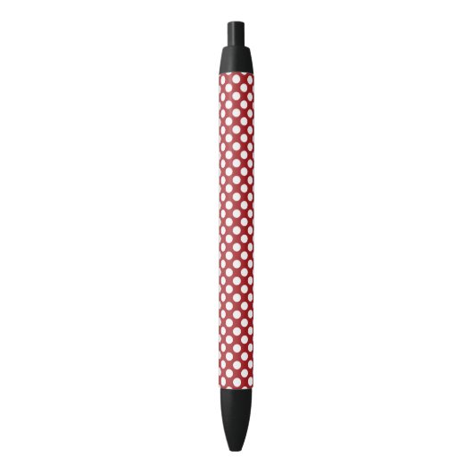 Red Polka Dots, Polka Dot Pattern, Stippen, gedopt Zwarte Inkt Pen (Voorkant Verticaal)