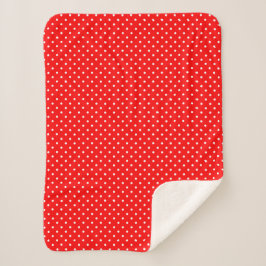 Red Polka Dots Sherpa Blanket Deken