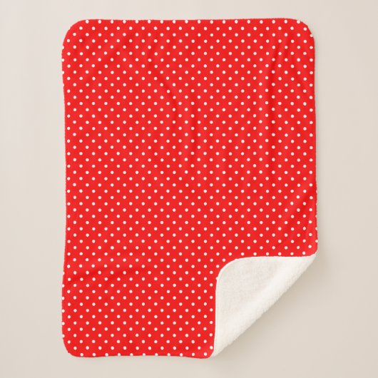 Red Polka Dots Sherpa Blanket Deken (Voorkant)
