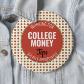 Red Polka Dots Tips gewaardeerd | Studiegeld Ronde Button 6,0 Cm (In situ)