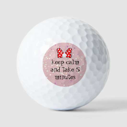 Red polka dots vibrant Ribbon Golfballen (Voorkant)
