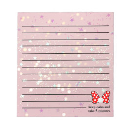 Red polka dots vibrant Ribbon Notitieblok