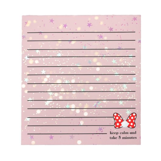 Red polka dots vibrant Ribbon Notitieblok (Voorkant)