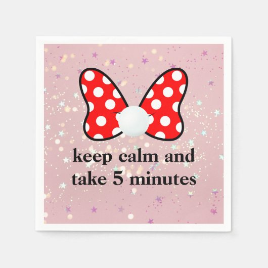 Red polka dots vibrant Ribbon Servet (Voorkant)