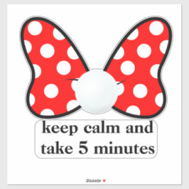 Red polka dots vibrant Ribbon Sticker